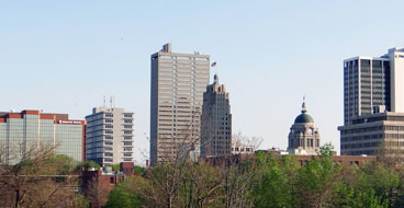 This image shows buildings in Fort Wayne Indiana